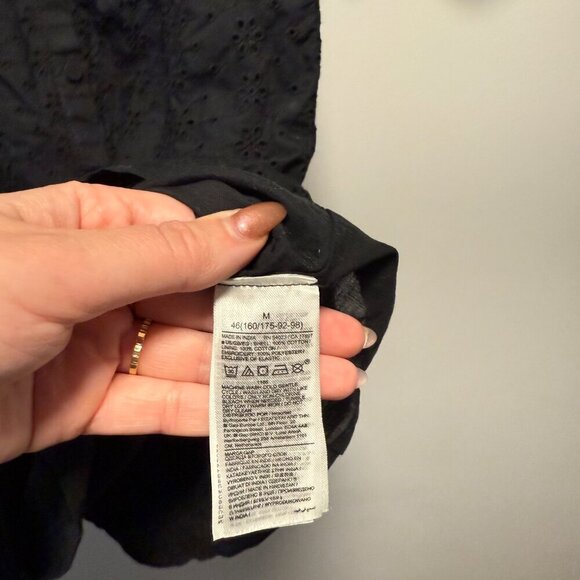 GAP Mini Black Dress Pointelle Medium - Picture 7 of 8